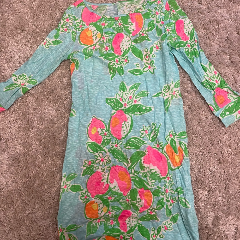 Lilly Pulitzer Long Sleeve Dress - Blue, Pink, Green, Orange